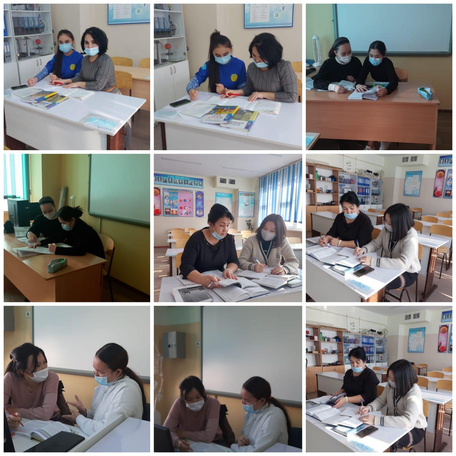 Мектебіміз оқушыларының жалпы білім беретін пәндер бойынша республикалық олимпиаданың аудандық кезеңіне дайындық барысы.