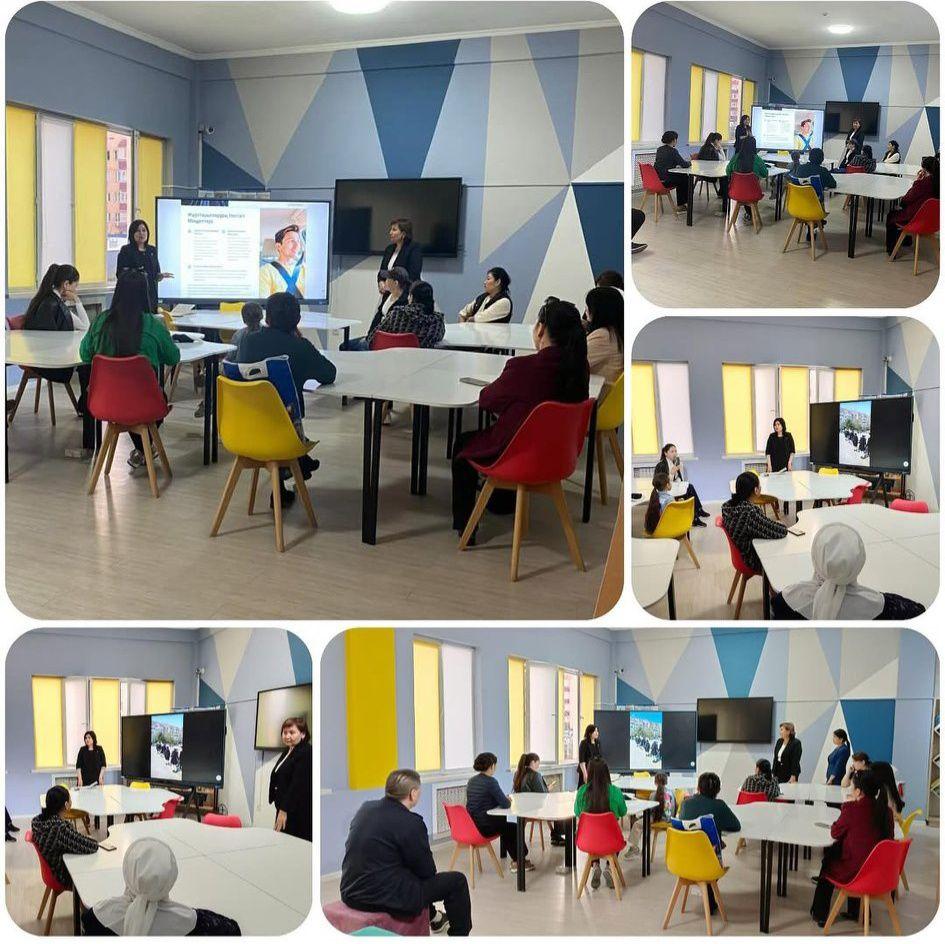 АMANAT партиясының тарапынан аудандық полиция бөлімдерімен бірлесе отырып мектепте оқитын балалардың ата-аналарымен кездесу