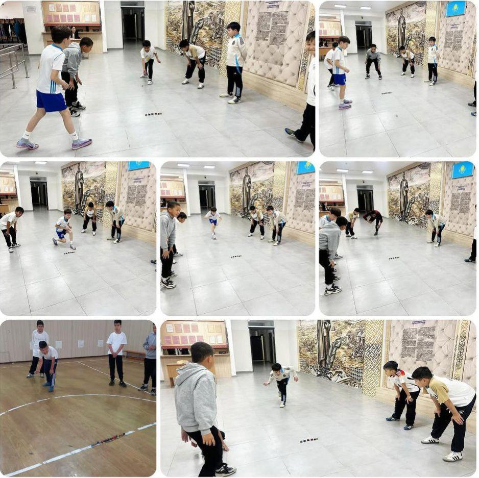 Мектеп-гимназия оқушылары қоңырау кезеңінде «Асық ату» ұлттық ойынын ойнады.